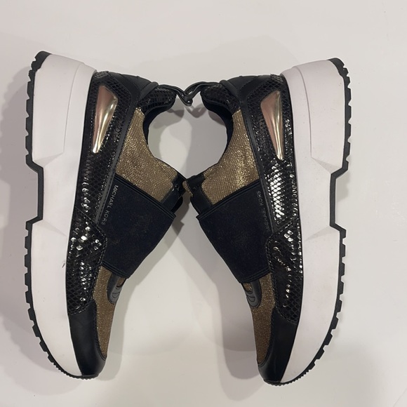 MICHAEL KORS Cosmo Slip On Sneakers ~ Glitter Gold ~ Size 9.5 - Picture 6 of 7